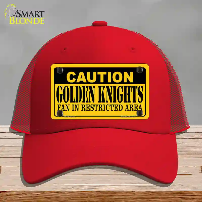 Caution Golden Knights Novelty License Plate Hat Tag Mesh / Red