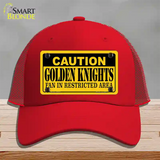 Caution Golden Knights Novelty License Plate Hat Tag Mesh / Red