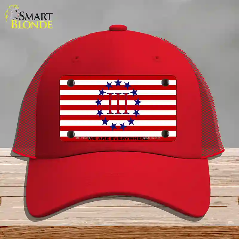 We Are Everywhere 3 Percent Novelty License Plate Hat Tag Mesh / Red