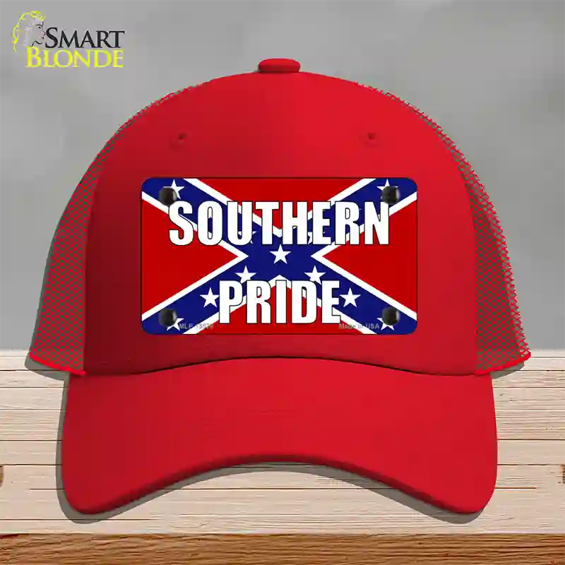 Southern Pride Confederate Novelty License Plate Hat Tag Mesh / Red