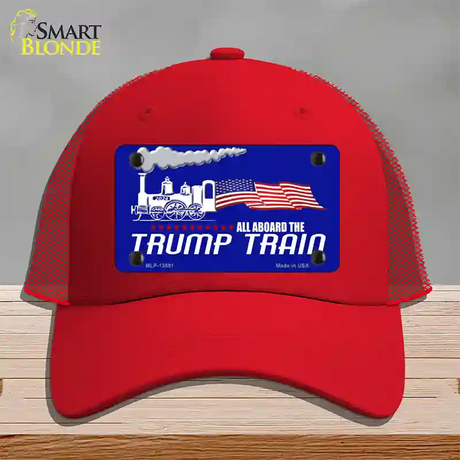 Trump Train Novelty License Plate Hat Tag Mesh / Red