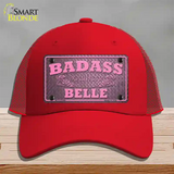 Badass Southern Belle Novelty License Plate Hat Tag Mesh / Red