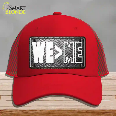 We Greater Than Me Novelty License Plate Hat Tag Mesh / Red