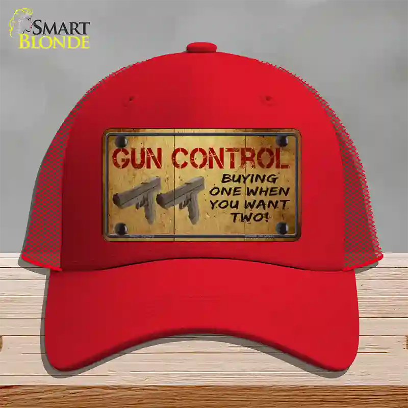 Gun Control Buying Only One Novelty License Plate Hat Tag Mesh / Red