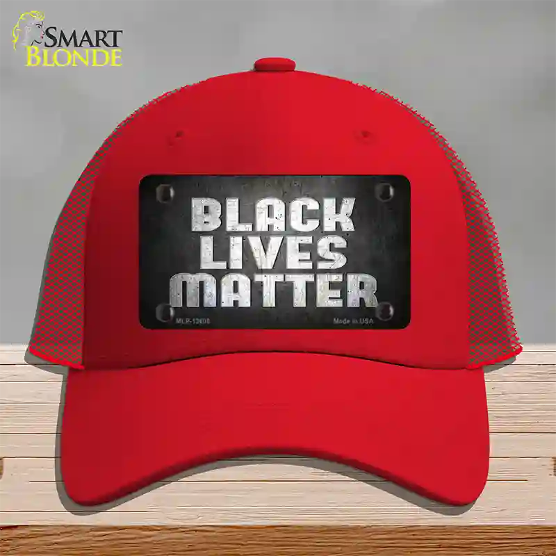 Black Lives Matter Faded Novelty License Plate Hat Tag Mesh / Red