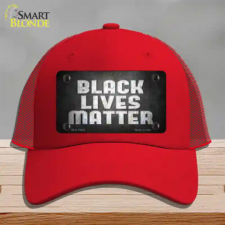 Black Lives Matter Faded Novelty License Plate Hat Tag Mesh / Red