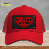 Black Lives Matter Heart Novelty License Plate Hat Tag Mesh / Red