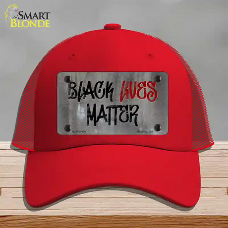 Black Lives Matter Concrete Novelty License Plate Hat Tag Mesh / Red