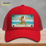 Home Sweet Hawaii Novelty License Plate Hat Tag Mesh / Red