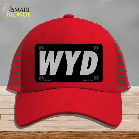 WYD Black Novelty License Plate Hat Tag Mesh / Red