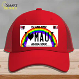 I Heart Maui Novelty License Plate Hat Tag Mesh / Red