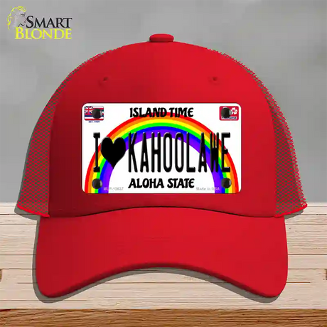 I Heart Kahoolawe Novelty License Plate Hat Tag Mesh / Red