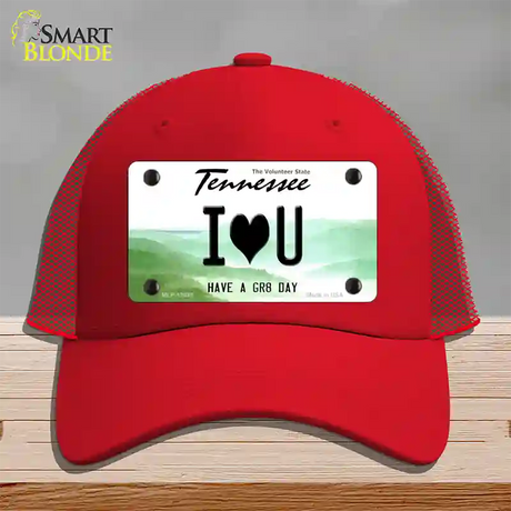 I Heart You Novelty License Plate Hat Tag Mesh / Red