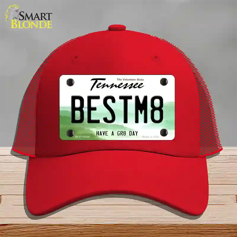 Best Mate Novelty License Plate Hat Tag Mesh / Red