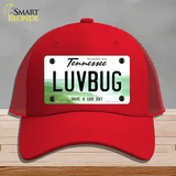 Love Bug Novelty License Plate Hat Tag Mesh / Red