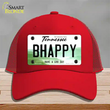 Be Happy Novelty License Plate Hat Tag Mesh / Red