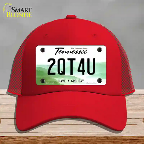 Too Cute For You Novelty License Plate Hat Tag Mesh / Red