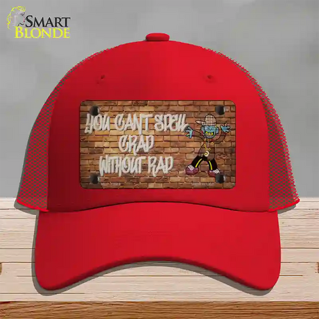 Grad Without Rad Novelty License Plate Hat Tag Mesh / Red