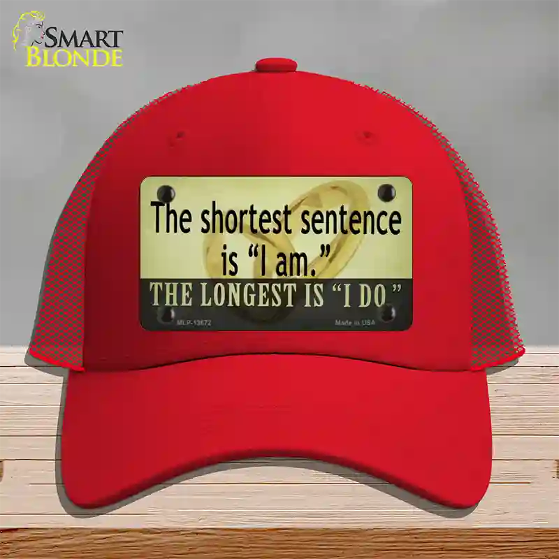 Longest Sentence I Do Novelty License Plate Hat Tag Mesh / Red