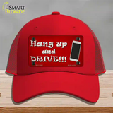 Hang Up and Drive Novelty License Plate Hat Tag Mesh / Red