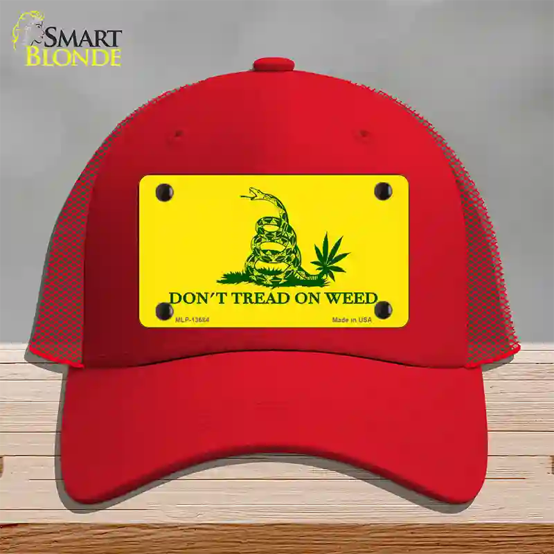 Dont Tread On Weed Novelty License Plate Hat Tag Mesh / Red