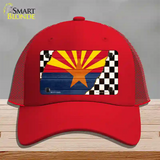 Arizona Racing Flag Novelty License Plate Hat Tag Mesh / Red