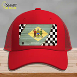 Delaware Racing Flag Novelty License Plate Hat Tag Mesh / Red