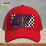 Indiana Racing Flag Novelty License Plate Hat Tag Mesh / Red