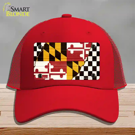 Maryland Racing Flag Novelty License Plate Hat Tag Mesh / Red