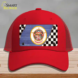 Minnesota Racing Flag Novelty License Plate Hat Tag Mesh / Red