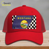 Montana Racing Flag Novelty License Plate Hat Tag Mesh / Red