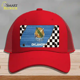 Oklahoma Racing Flag Novelty License Plate Hat Tag Mesh / Red