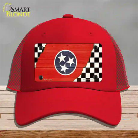 Tennessee Racing Flag Novelty License Plate Hat Tag Mesh / Red