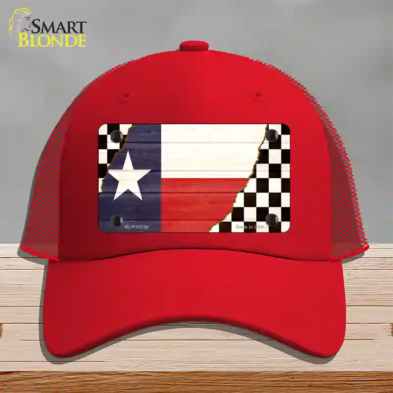 Texas Racing Flag Novelty License Plate Hat Tag Mesh / Red