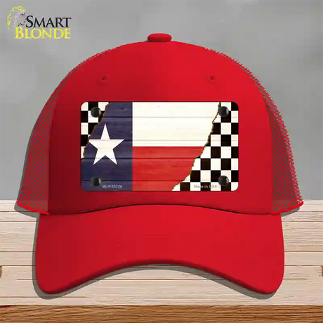 Texas Racing Flag Novelty License Plate Hat Tag Mesh / Red