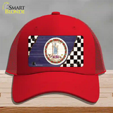 Virginia Racing Flag Novelty License Plate Hat Tag Mesh / Red