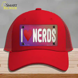 I Love Nerds Novelty License Plate Hat Tag Mesh / Red