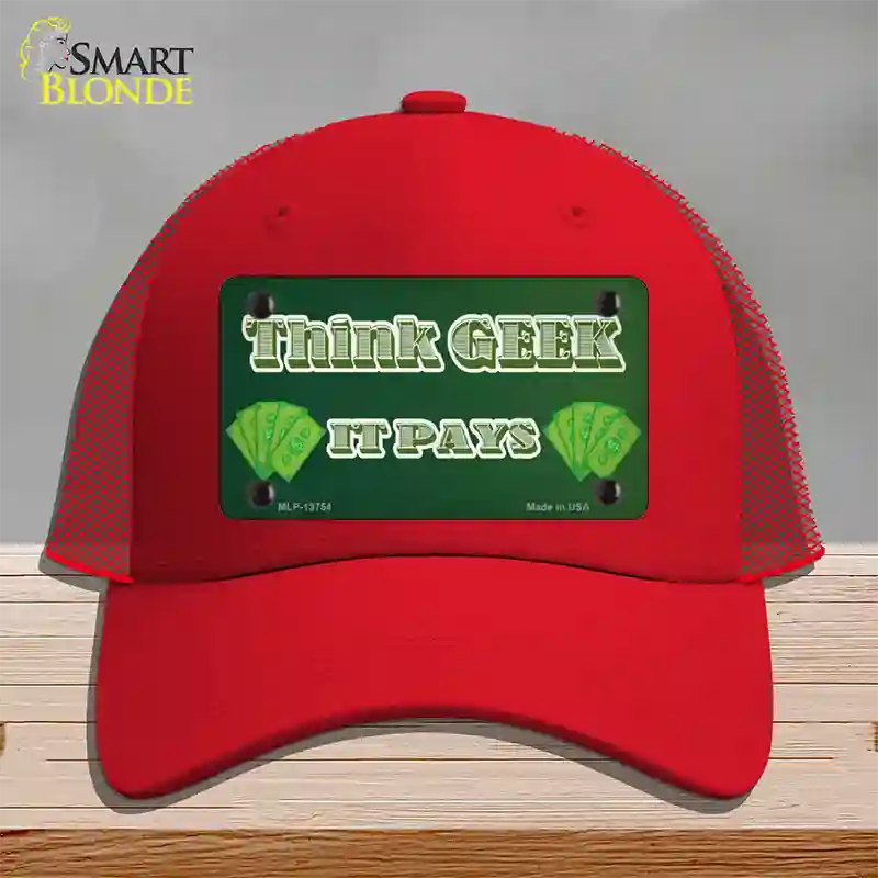 Think Geek Novelty License Plate Hat Tag Mesh / Red