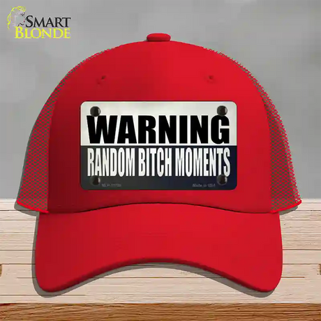 Random Bitch Moment Novelty License Plate Hat Tag Mesh / Red