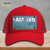 Lake Time Novelty License Plate Hat Tag Mesh / Red