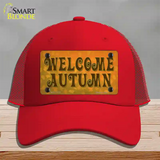 Welcome Autumn Novelty License Plate Hat Tag Mesh / Red