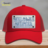 Welcome Winter Novelty License Plate Hat Tag Mesh / Red