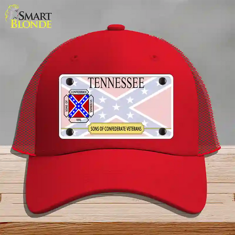 Tennessee Sons Of Confederate Novelty License Plate Hat Mesh / Red