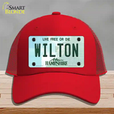 Wilton New Hampshire Novelty License Plate Hat Tag Mesh / Red