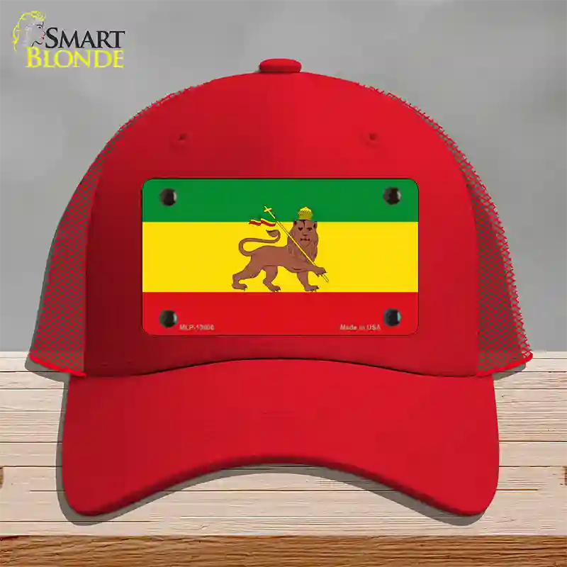 Ethiopia Flag Novelty License Plate Hat Tag Mesh / Red