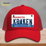 Kraken Washington Novelty License Plate Hat Tag Mesh / Red