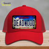 Deadwood South Dakota Rusty Novelty License Plate Hat Tag Mesh / Red