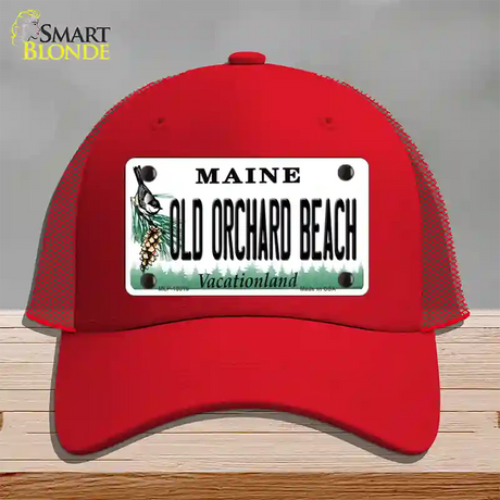 Old Orchard Beach Maine Novelty License Plate Hat Tag Mesh / Red