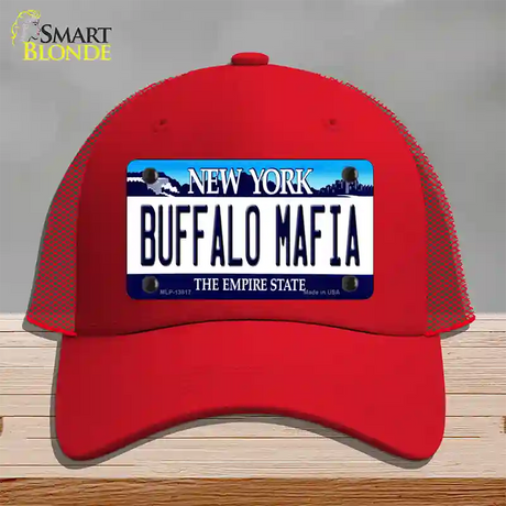 Buffalo Mafia New York Novelty License Plate Hat Tag Mesh / Red