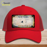 New York Excelsior Rusty Novelty License Plate Hat Mesh / Red